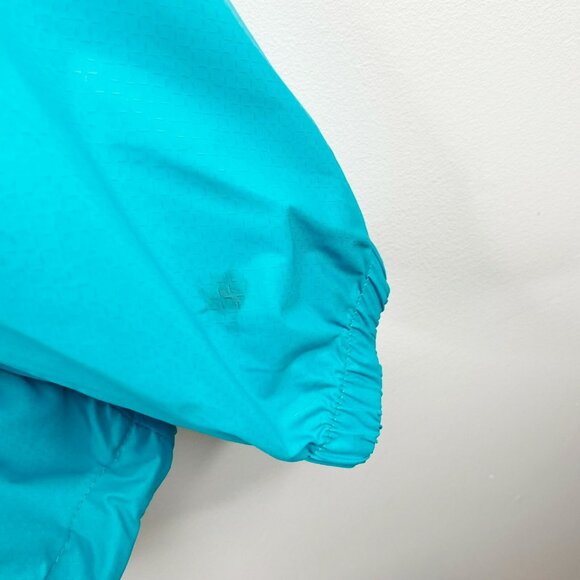 COLUMBIA Windbreaker Jacket Womens Size Medium Blue Hooded Nylon Outdoor Rain - Picture 4 of 6